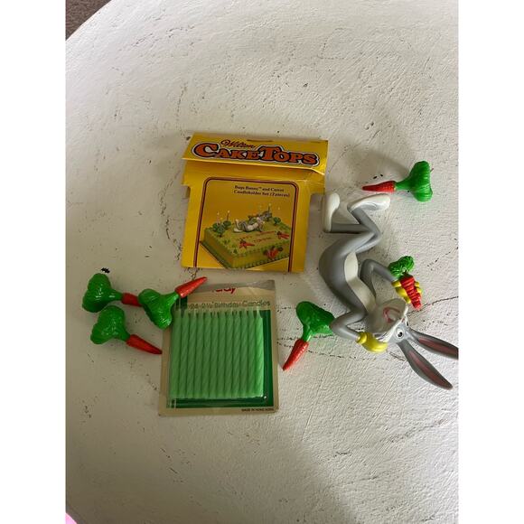 vintage wilton cake toppers bugs bunny PLUS NIB MCM Green Birthday Candles - Picture 12 of 12